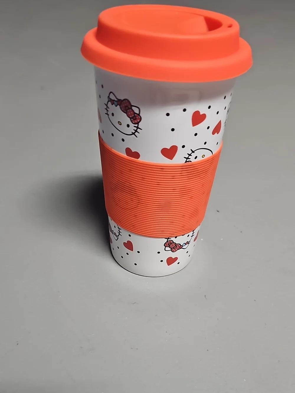 Sanrio Hello Kitty Megatoys Ceramic Tumbler Travel Mug NWT 12oz Kawaii Style